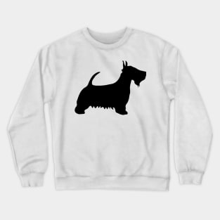 Scottish Terrier Dog Silhouette - Black Crewneck Sweatshirt